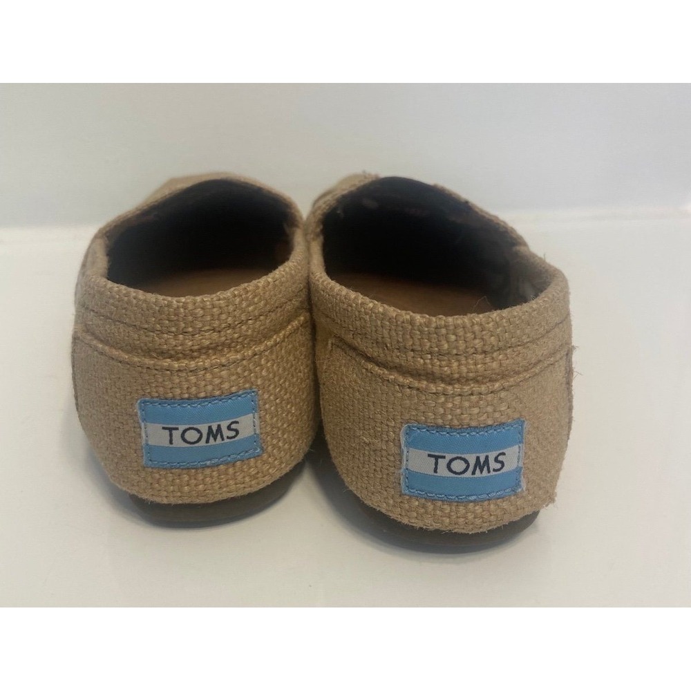 Toms Womens Loafer Flat Shoes Beige Round Toe Slip On 5 - Picture 3 of 9